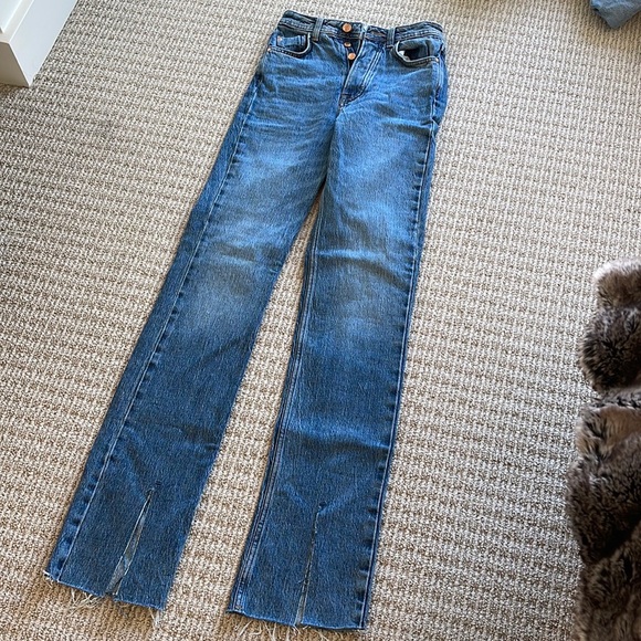 ZARA Straight Leg Slit Jeans - Picture 1 of 3